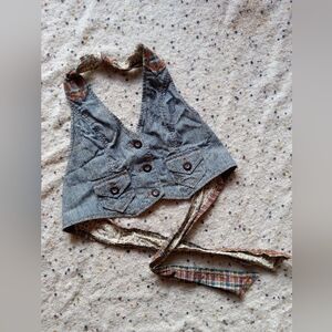 Free People Halter Neck Denim Vest Top